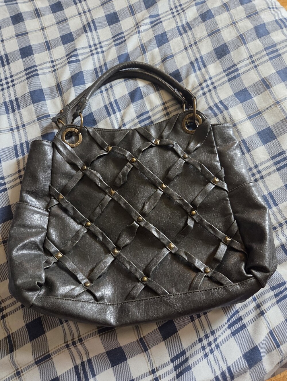 VINTAGE Roxy Leather Studded Lattice Bag
